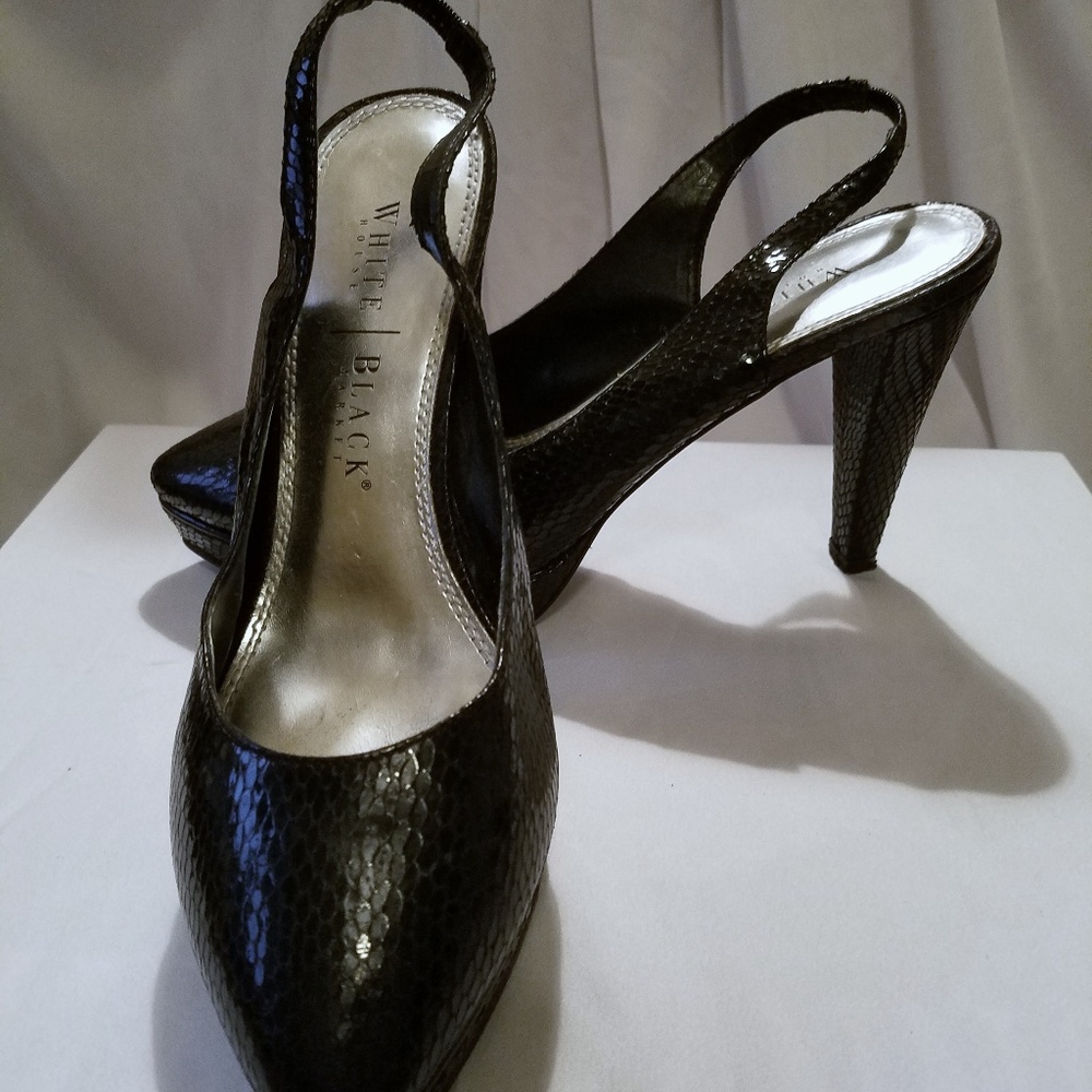 WHBM "Jack" Slingback 4" Platform Toe Heels - Picture 6 of 6